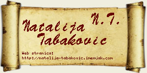 Natalija Tabaković vizit kartica
